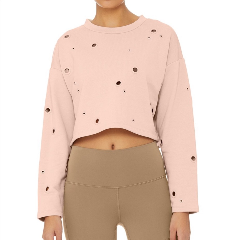 NWT Alo Yoga cadence grommet sweatshirt small